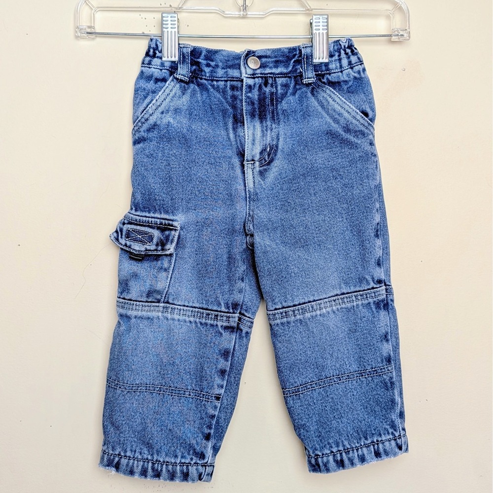 Vintage Gymboree Cargo Lined Denim Carpenter Jeans Y2K Infant Size 12-18 Months